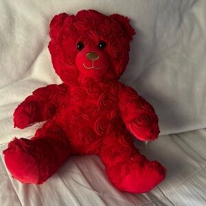 Build A Bear rose patterned teddy bear plush good condition, 14” valentine cutie